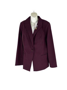 Lane Bryant Deep Wine Burgundy Dark Academia Retro Tailored Minimalist Size 18